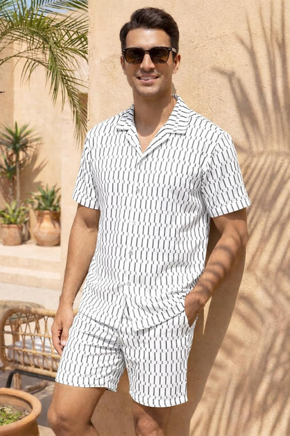 JYF Men's Printed Co-Ord Set – T-Shirt & Shorts