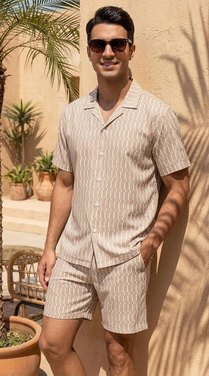 JYF Men's Printed Co-Ord Set – T-Shirt & Shorts