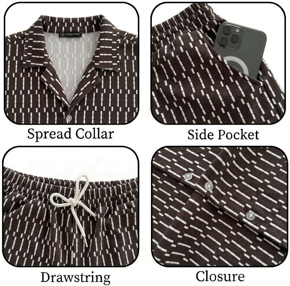 JYF Men's Printed Co-Ord Set – T-Shirt & Shorts