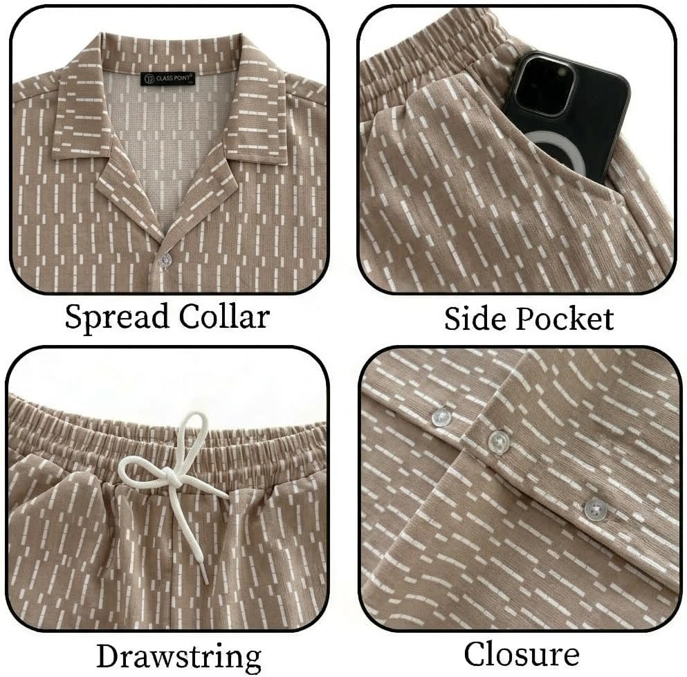 JYF Men's Printed Co-Ord Set – T-Shirt & Shorts