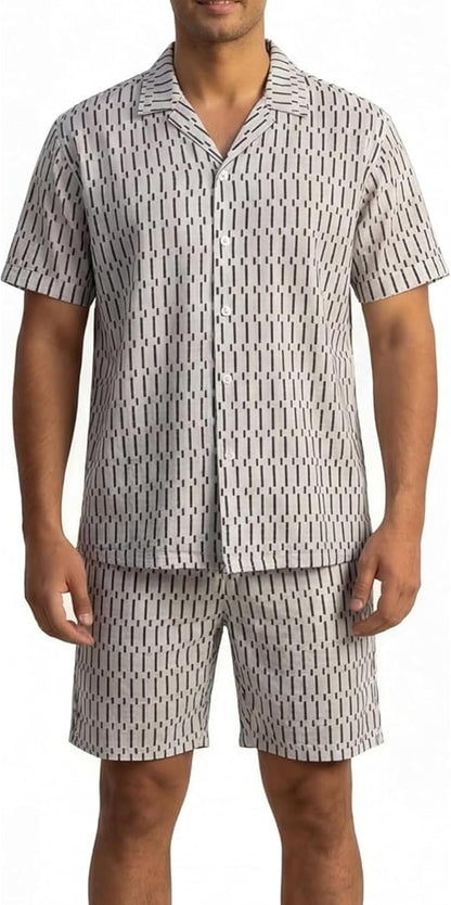 JYF Men's Printed Co-Ord Set – T-Shirt & Shorts