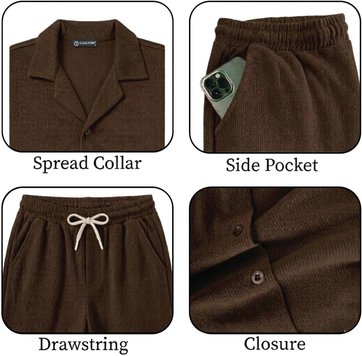 JYF Men's Striped Co-Ord Set – Relaxed Fit Shirt & Pants