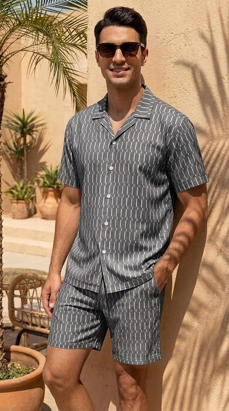 JYF Men's Printed Co-Ord Set – T-Shirt & Shorts