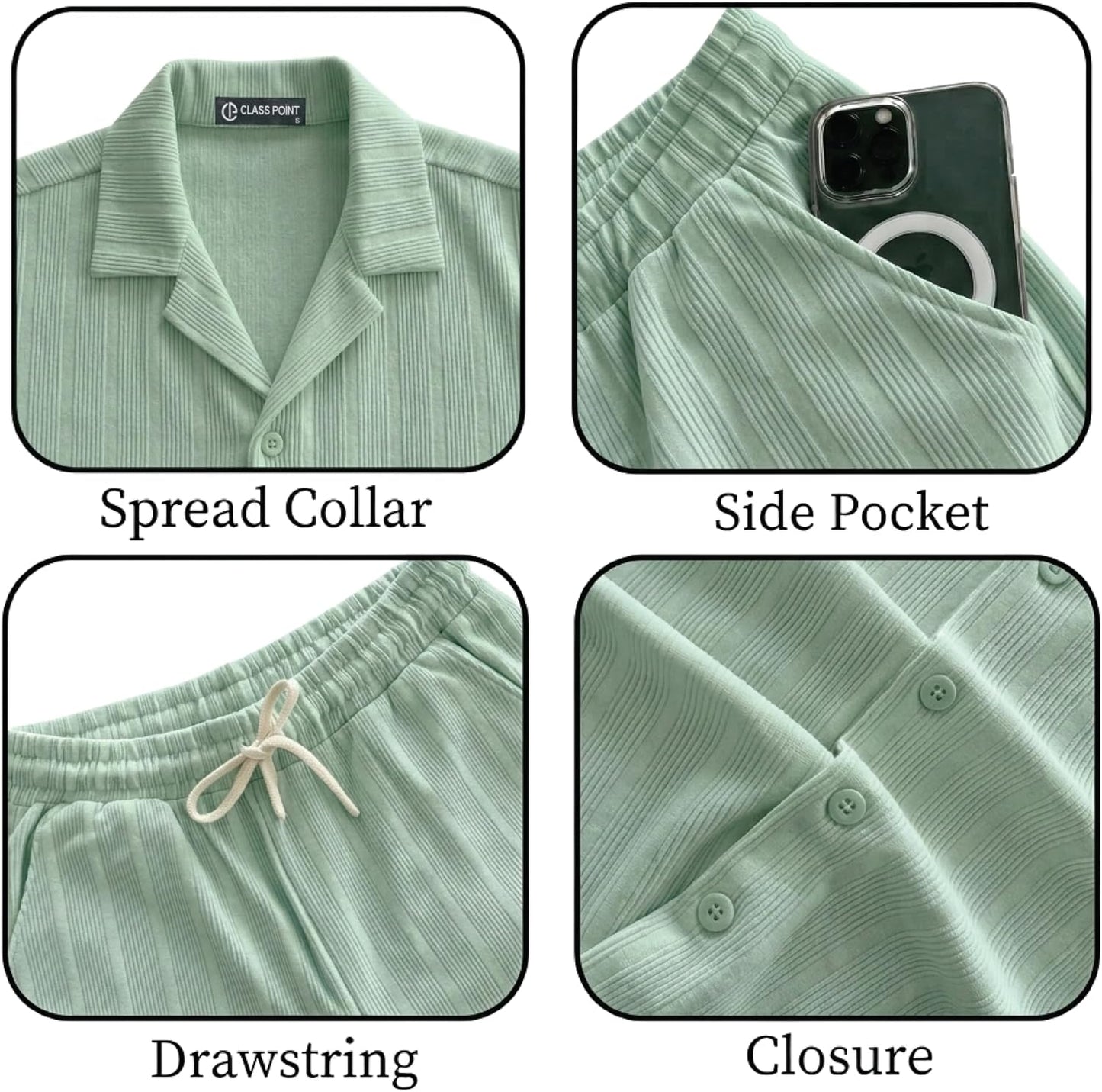JYF Men's Subtle Stripe Co-Ord Set – Shirt & Casual Pants