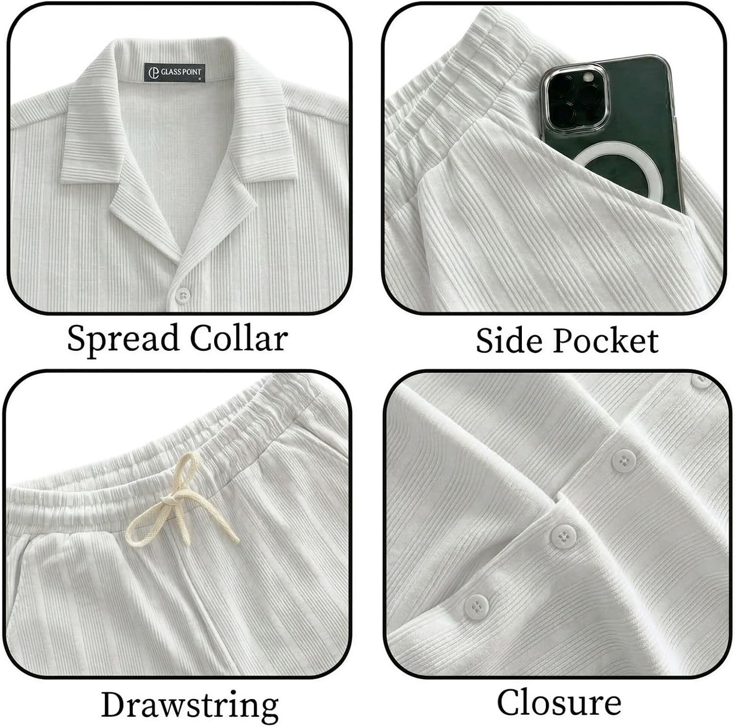 JYF Men's Subtle Stripe Co-Ord Set – Shirt & Casual Pants