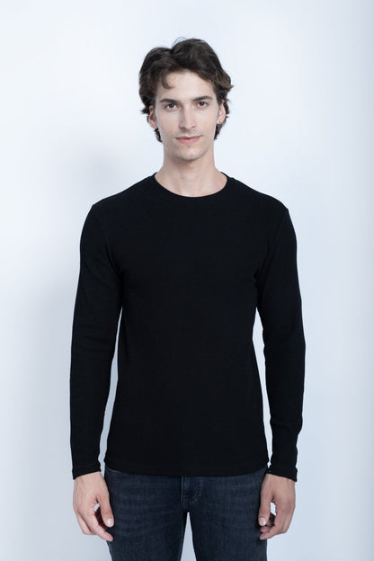 JYF Men's Waffle Knit Sweatshirt – Essential Basic - Sweatshirt - View 13