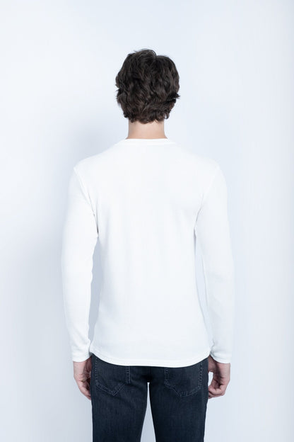 JYF Men's Waffle Knit Sweatshirt – Essential Basic - Sweatshirt - View 5