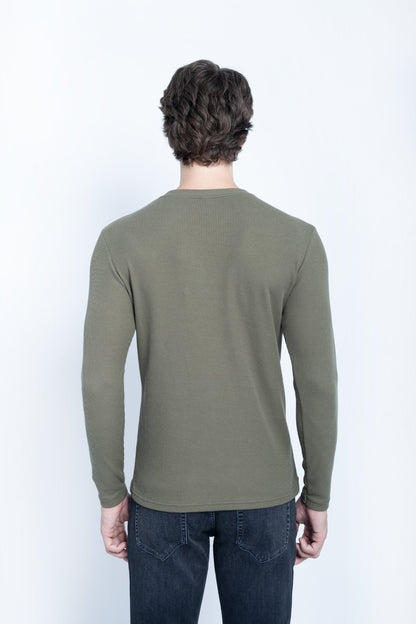 JYF Men's Waffle Knit Sweatshirt – Essential Basic - Sweatshirt - View 20