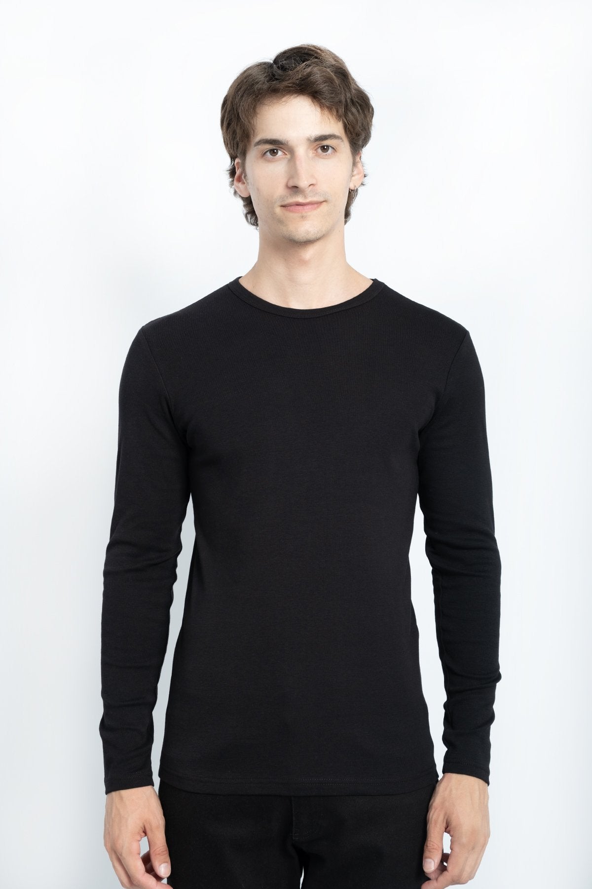 JYF Men's Ribbed Neck Sweatshirt – Essential Basic - Sweatshirt - View 5