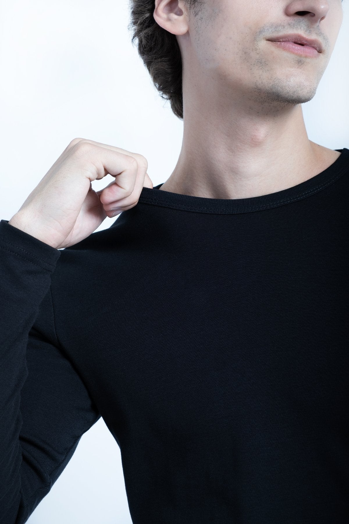 JYF Men's Ribbed Neck Sweatshirt – Essential Basic - Sweatshirt - View 7