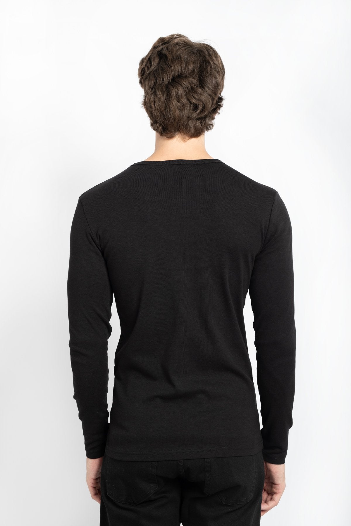 JYF Men's Ribbed Neck Sweatshirt – Essential Basic - Sweatshirt - View 6