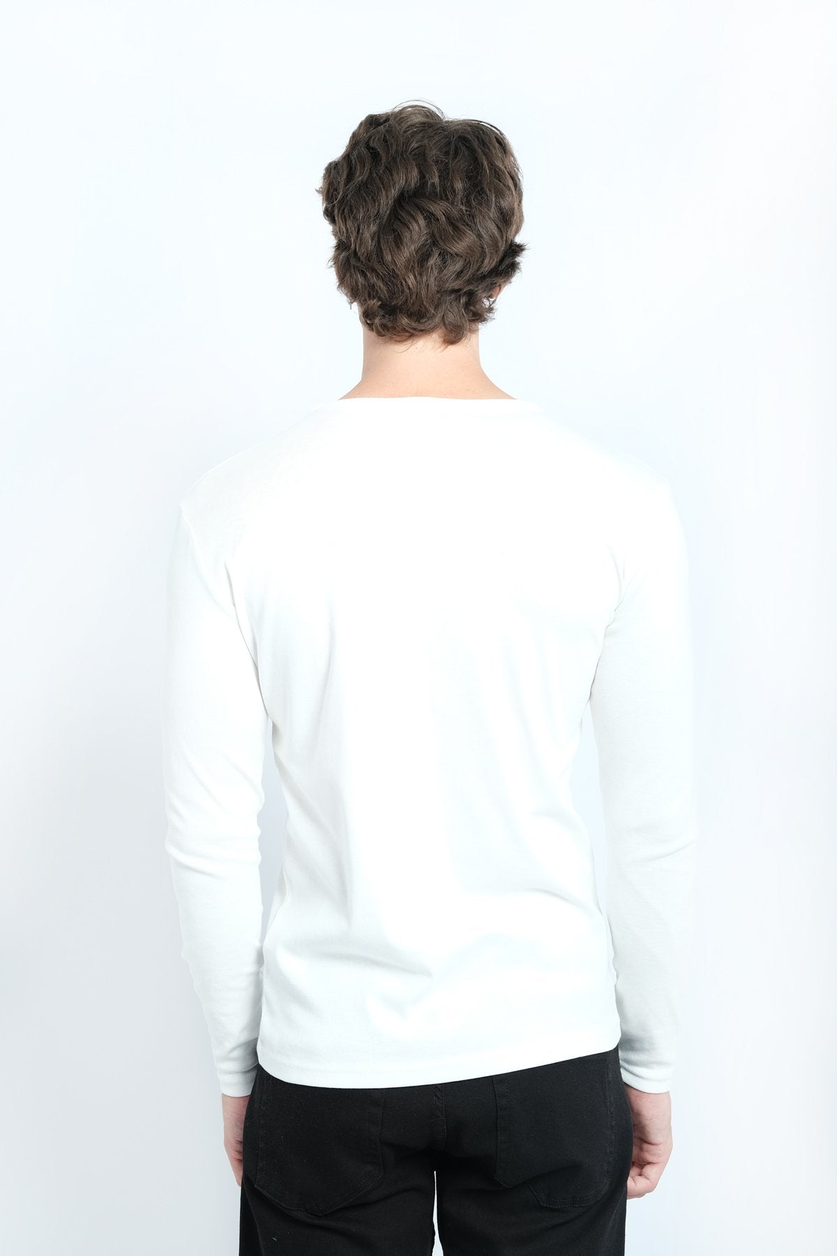 JYF Men's Ribbed Neck Sweatshirt – Essential Basic - Sweatshirt - View 2