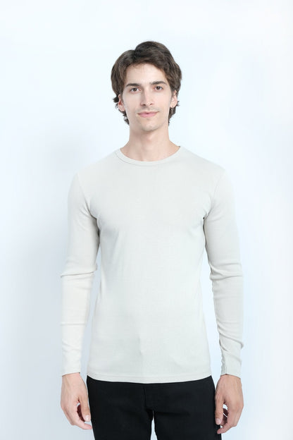 JYF Men's Ribbed Neck Sweatshirt – Essential Basic - Sweatshirt - View 9