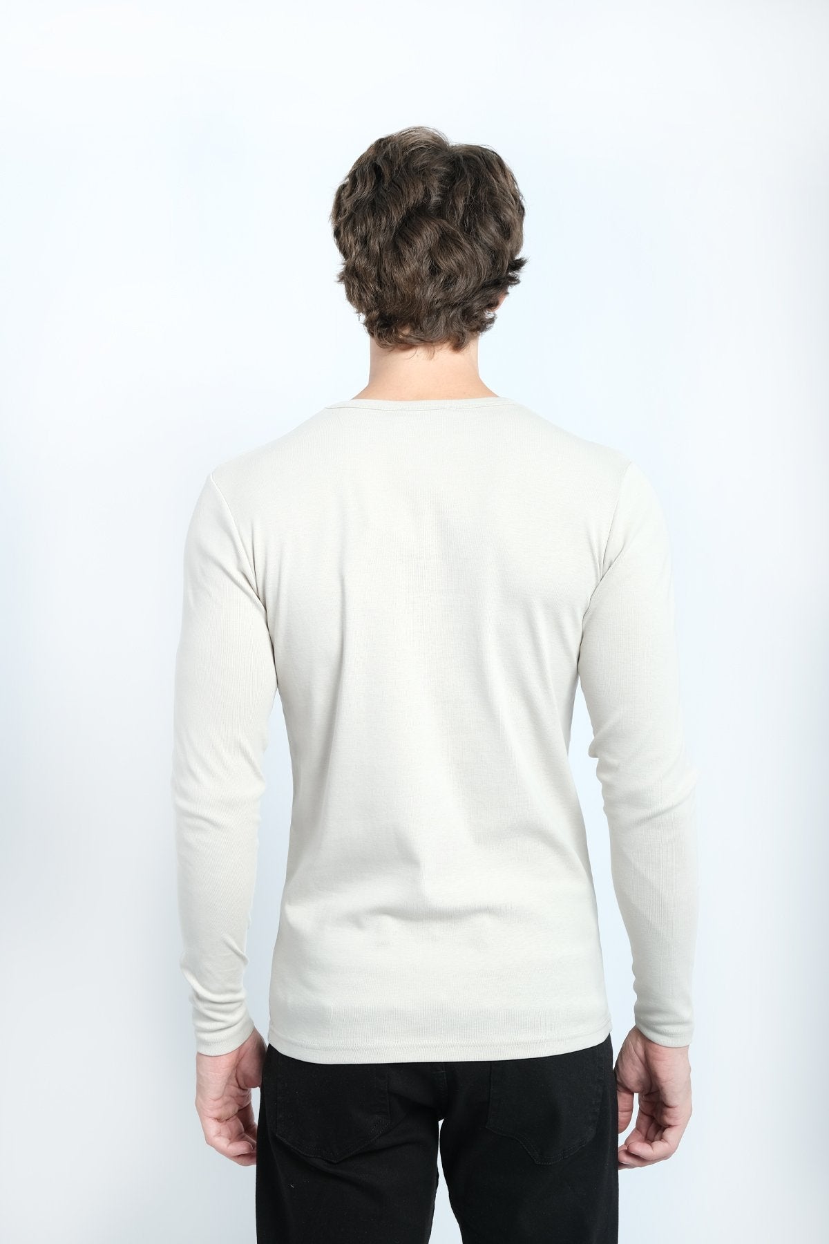 JYF Men's Ribbed Neck Sweatshirt – Essential Basic - Sweatshirt - View 10