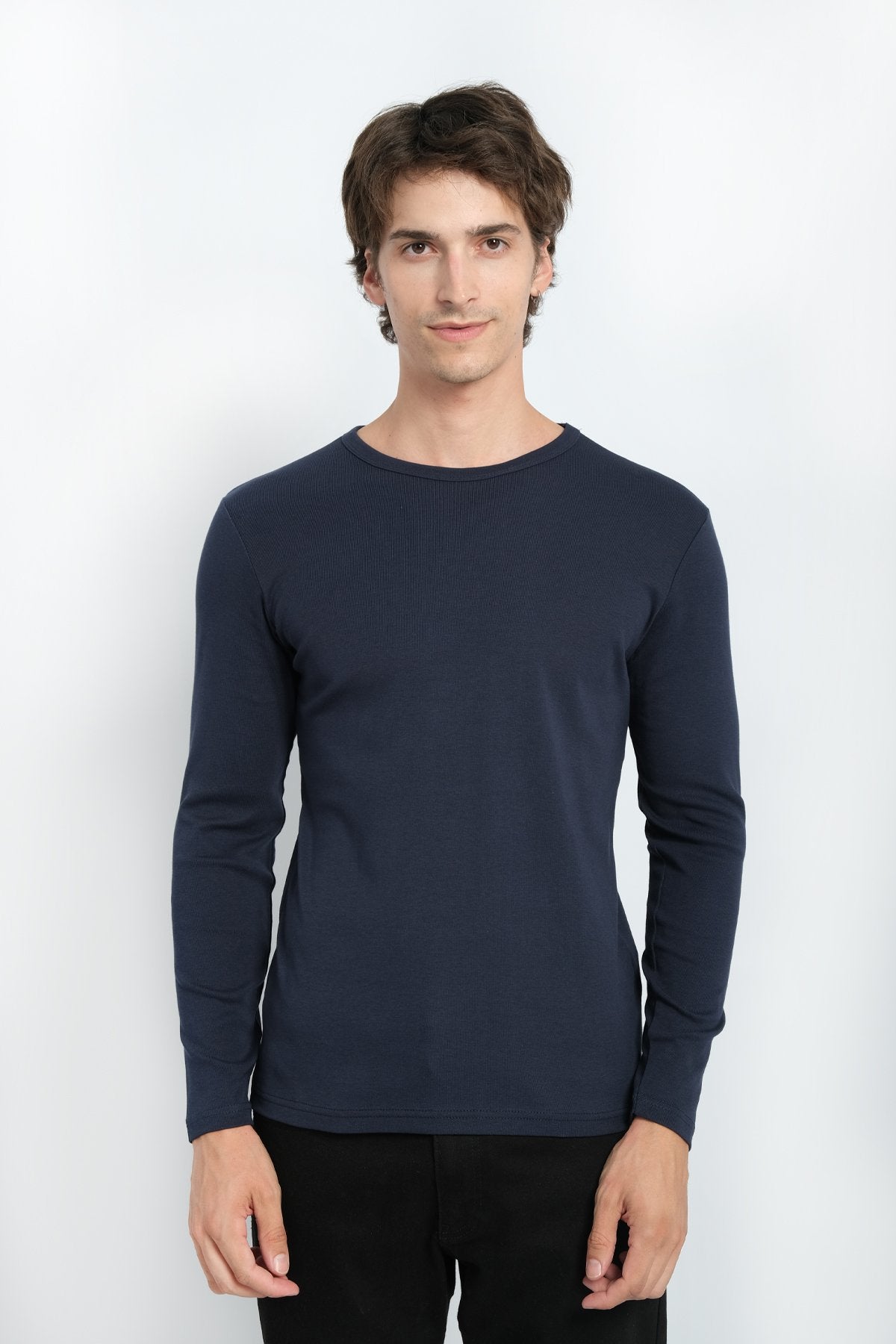 JYF Men's Ribbed Neck Sweatshirt – Essential Basic - Sweatshirt - View 14