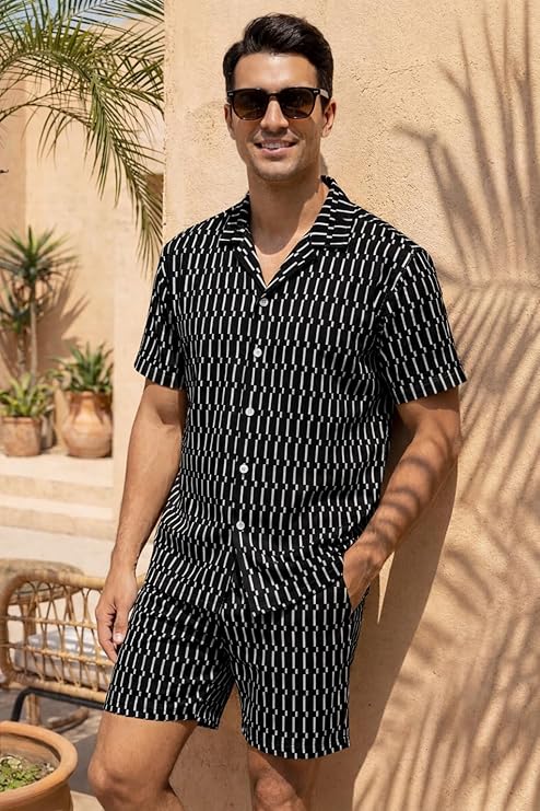 JYF Men’s Relaxed Fit Short Sleeve T-Shirt & Shorts Co-Ord Set