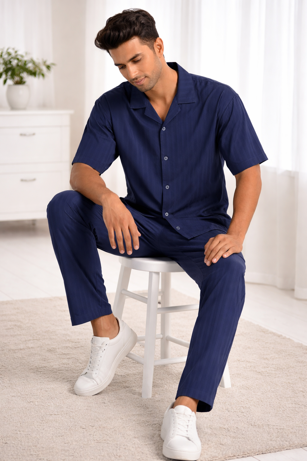 JYF Men's Striped Co-Ord Set – Shirt & Full Pants - Co-Ord Set - View 13