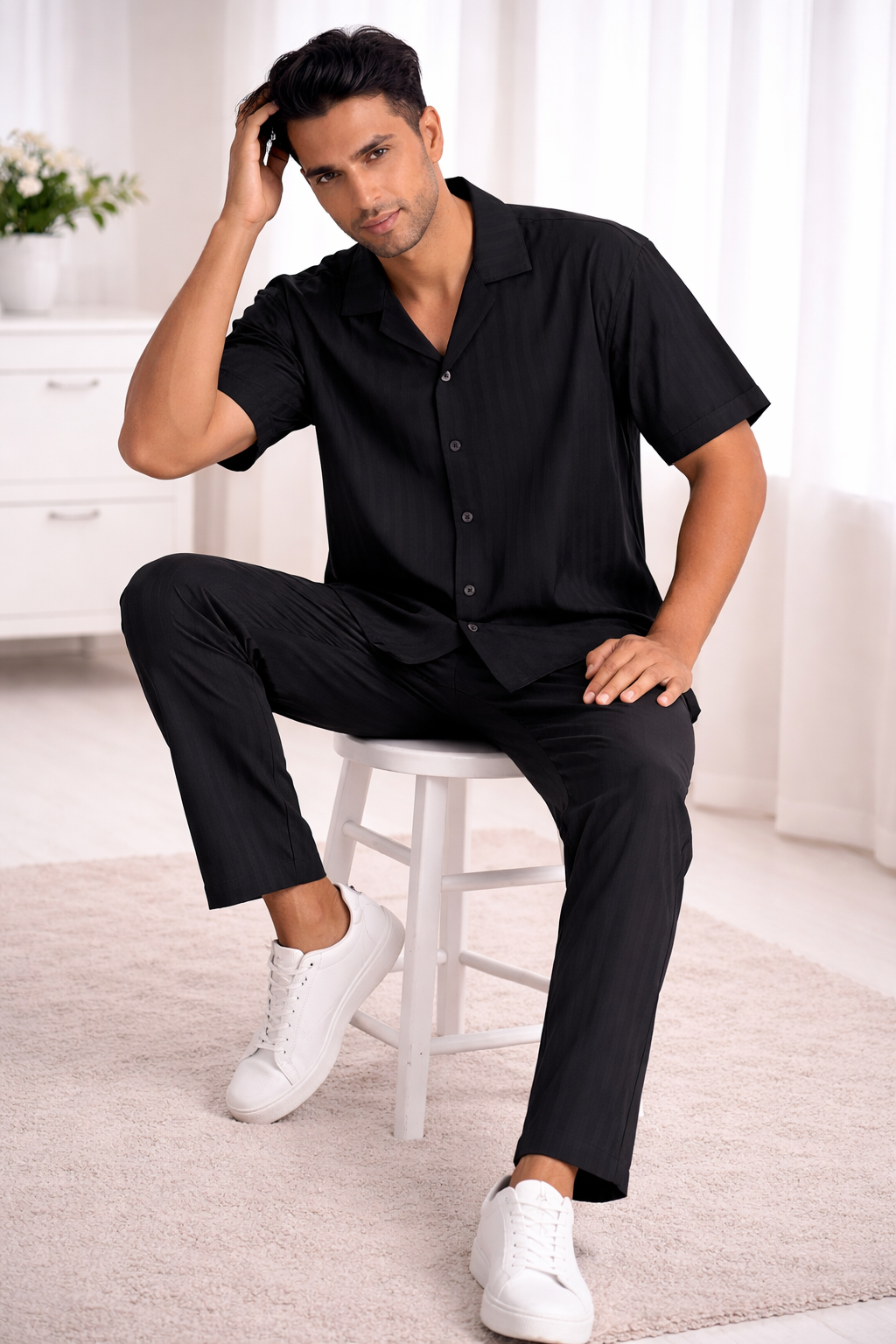 JYF Men's Striped Co-Ord Set – Shirt & Full Pants - Co-Ord Set - View 37