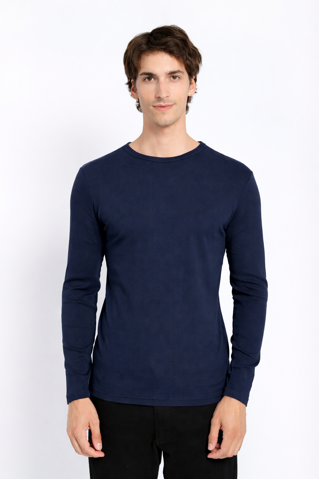 JYF Men's Ribbed Neck Sweatshirt – Essential Basic - Sweatshirt - View 12