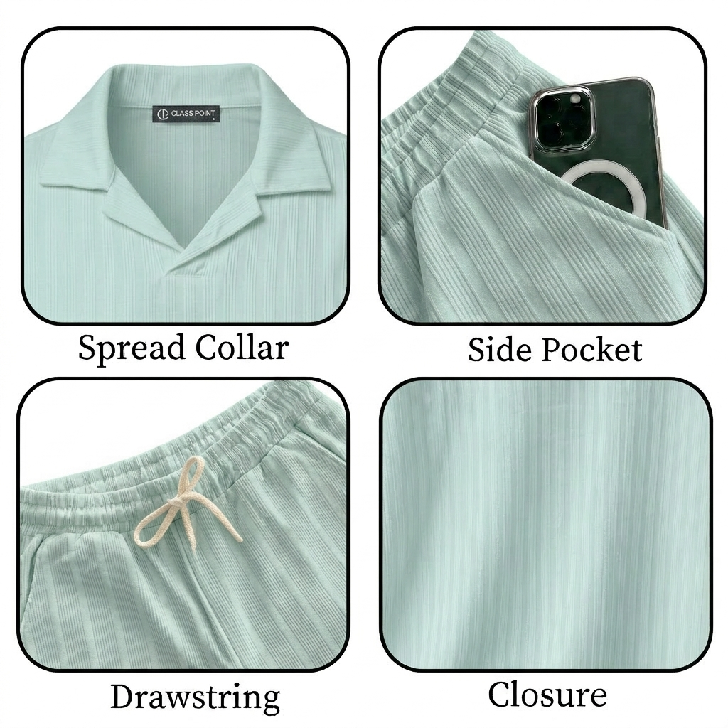 JYF Men's Summer Co-Ord Set – Shirt & Shorts Combo - Co-Ord Set - View 34