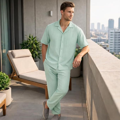 JYF Men's Striped Co-Ord Set – Shirt & Full Pants - Co-Ord Set - View 31