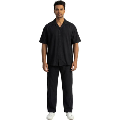 JYF Men's Striped Co-Ord Set – Shirt & Full Pants - Co-Ord Set - View 35