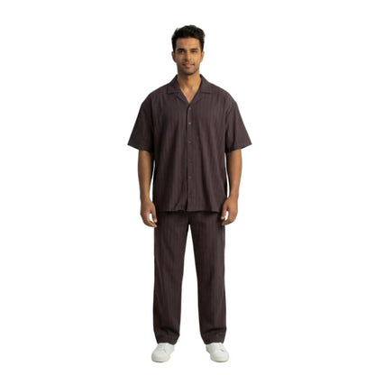JYF Men's Striped Co-Ord Set – Shirt & Full Pants - Co-Ord Set - View 26