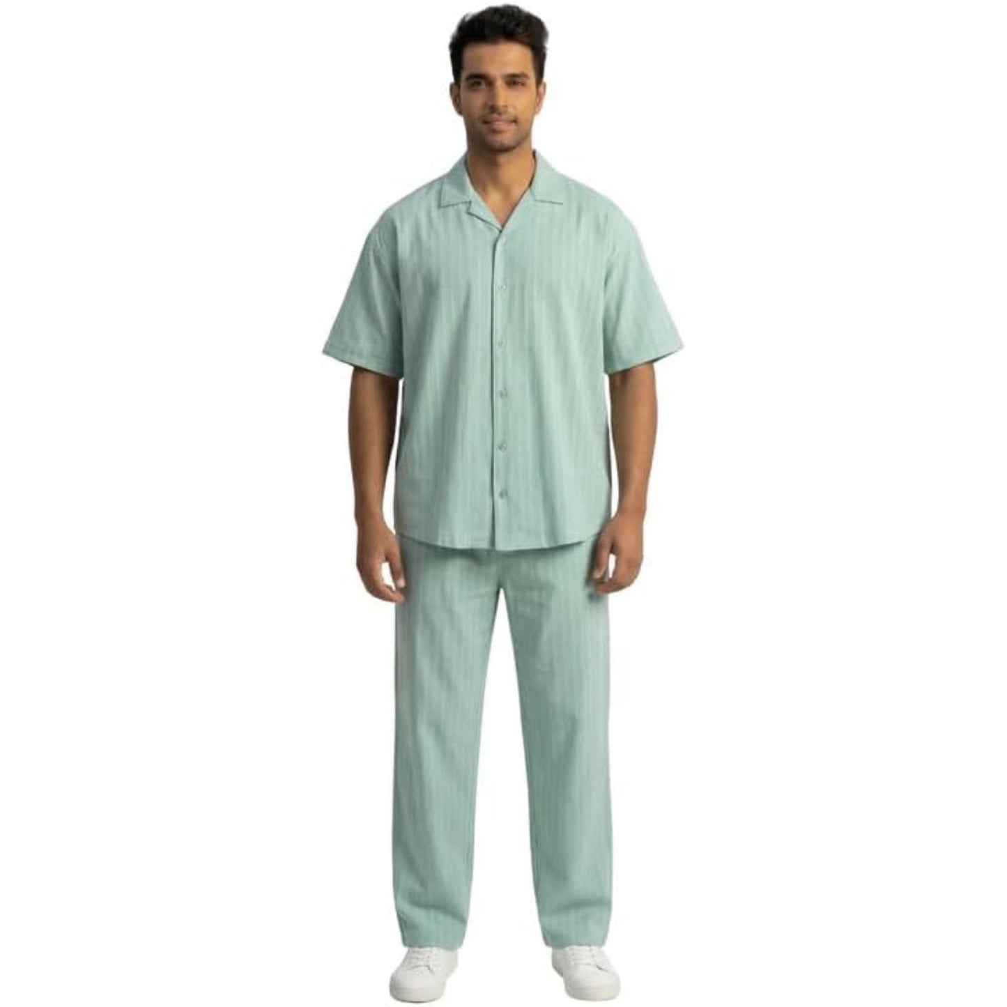 JYF Men's Striped Co-Ord Set – Shirt & Full Pants - Co-Ord Set - View 30