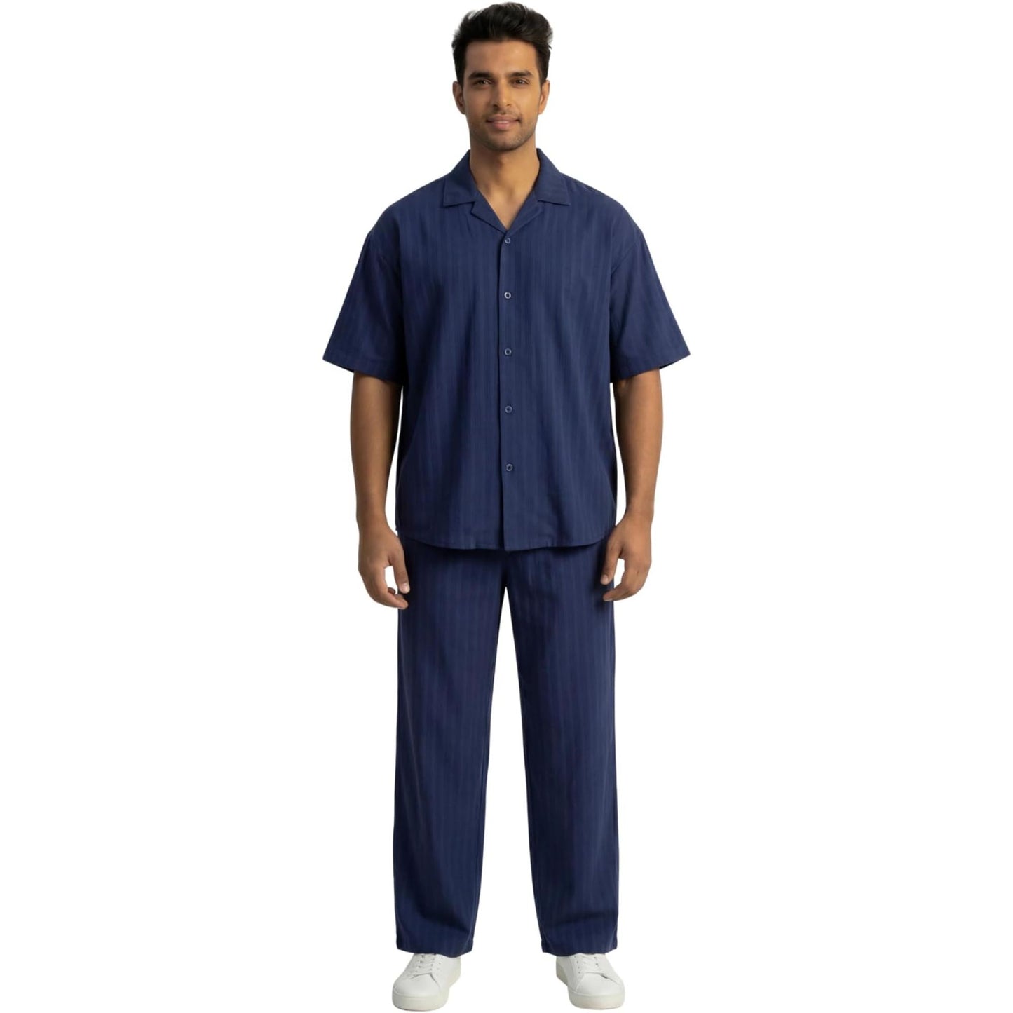 JYF Men's Striped Co-Ord Set – Shirt & Full Pants - Co-Ord Set - View 11