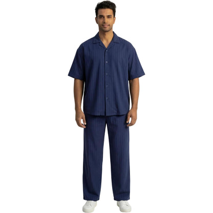 JYF Men's Striped Co-Ord Set – Shirt & Full Pants - Co-Ord Set - View 11