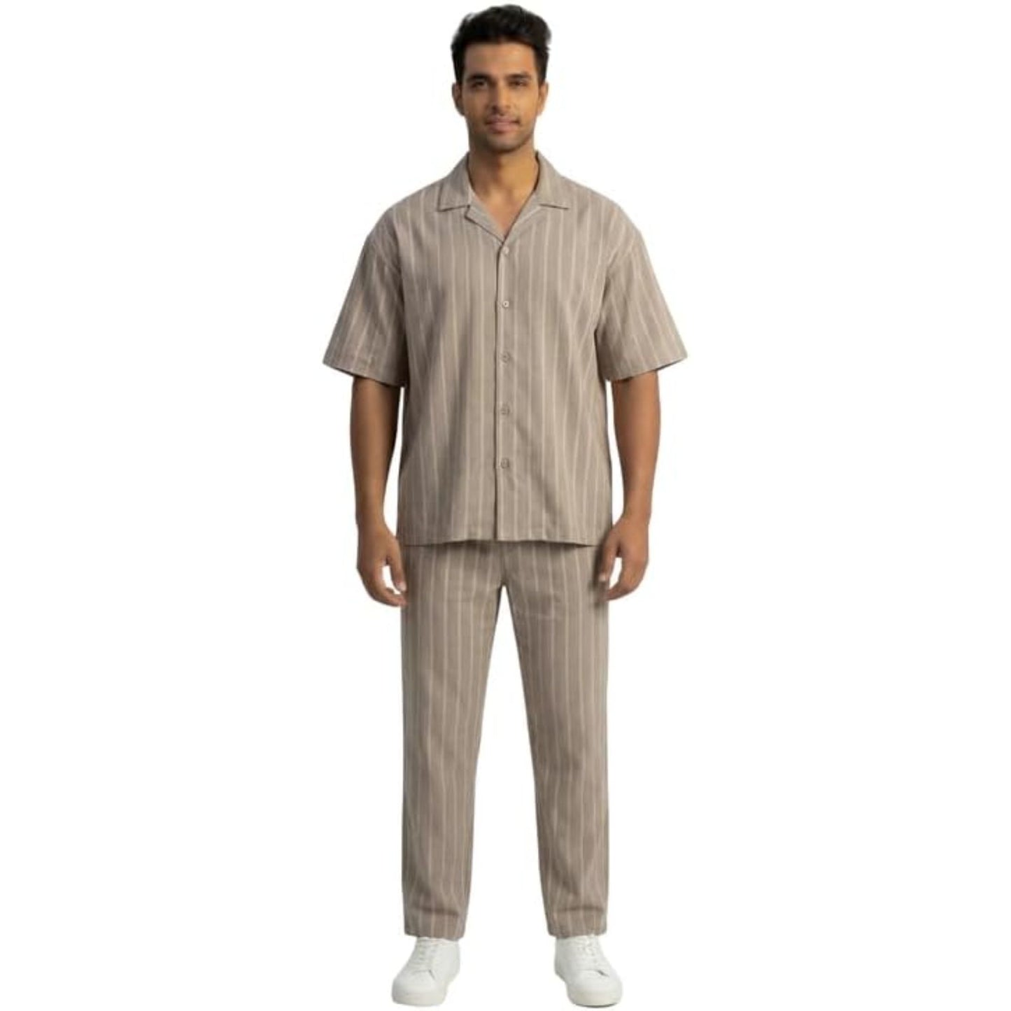 JYF Men's Striped Co-Ord Set – Shirt & Full Pants - Co-Ord Set - View 16