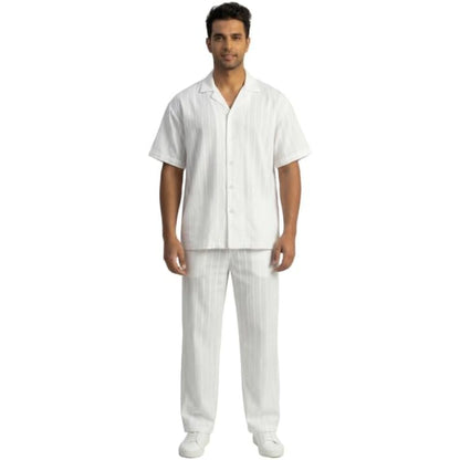 JYF Men's Striped Co-Ord Set – Shirt & Full Pants - Co-Ord Set - View 6